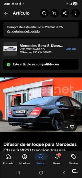Azul Usado 2007 Mercedes S420 Berlina | 15.000 € (Precio justo) - Imagen 1/4