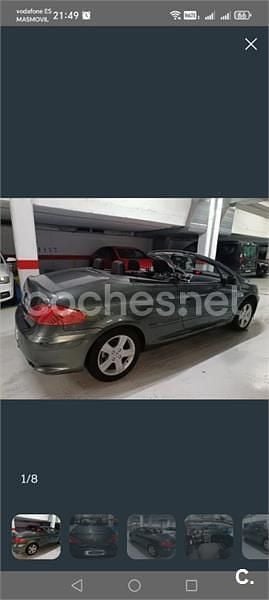 Usado Peugeot 307 CC 110 CV (80 kW) 2004 Gris / plata Descapotable