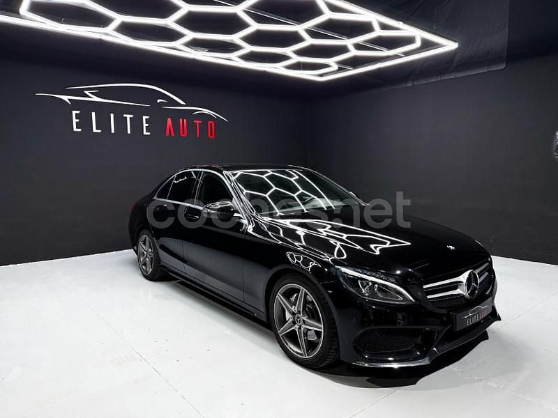 Usado Mercedes C200 AMG line 136 CV (100 kW) 2016 Negro Berlina