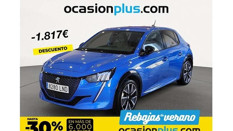 Azul Usado 2021 Peugeot e-208 GT Utilitario | 18.173 € (Precio justo) - Imagen 1/4