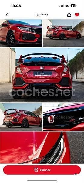 Usado Honda Civic Type R GT 320 CV (235 kW) 2018 Rojo Berlina
