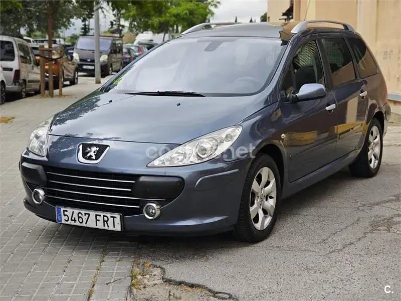 Usado Peugeot 307 110 CV (80 kW) 2007 Azul Familiar