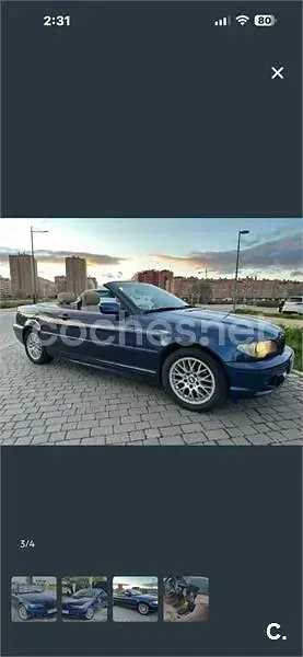 Usado BMW 318 Cabriolet 143 CV (105 kW) 2003 Azul Descapotable
