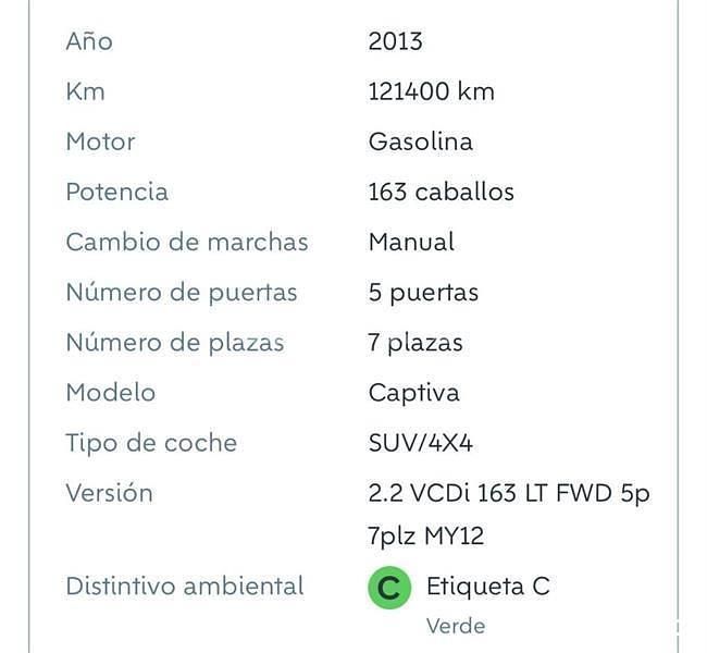 Usado Chevrolet Captiva LS 258 CV (189 kW) 2012 Blanco SUV