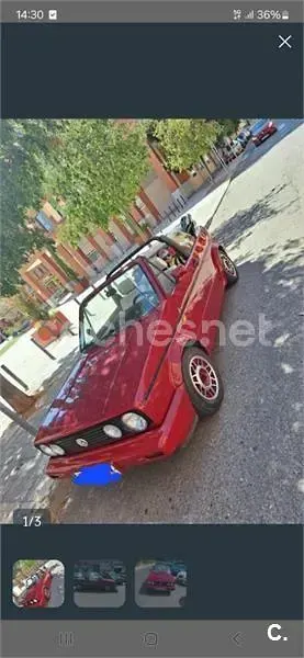 Usado VW Golf Cabriolet 112 CV (82 kW) 1992 Granate Descapotable