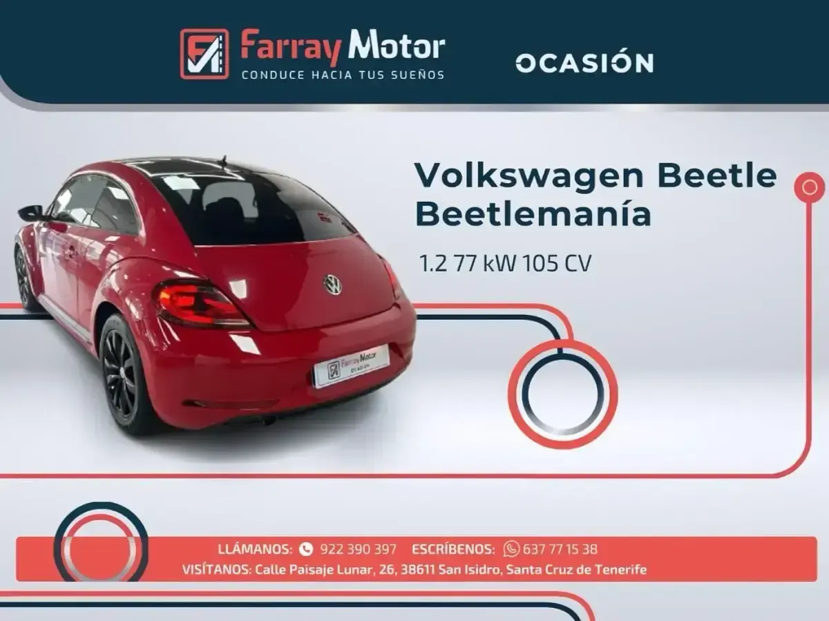Usado VW Beetle 105 CV (77 kW) 2018 Rojo Utilitario