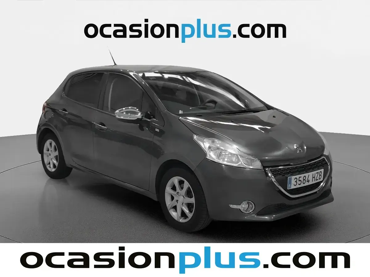 Usado Peugeot 208 Style 68 CV (50 kW) 2014 Gris Utilitario