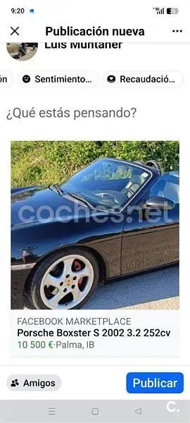 Usado Porsche Boxster S 252 CV (185 kW) 2002 Negro Descapotable