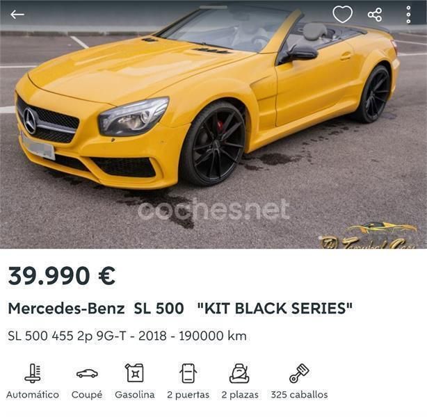 Amarillo Usado 2002 Mercedes SL500 Descapotable | 34.900 € - Imagen 1/4