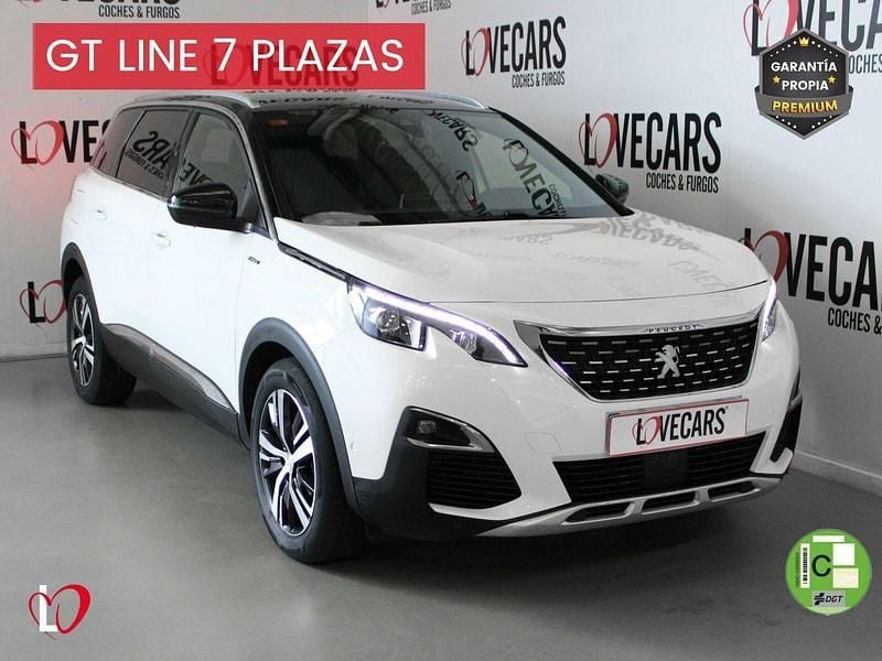 Blanco Usado 2021 Peugeot 5008 GT-line Monovolumen | 20.900 € (Precio justo) - Imagen 1/3