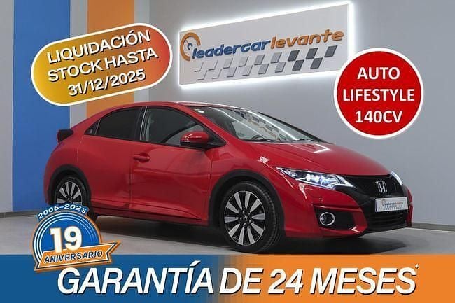 Rojo Usado 2015 Honda Civic Lifestyle Berlina | 17.900 € (Precio justo) - Imagen 1/4