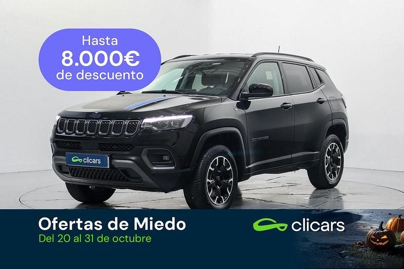 Negro Usado 2024 Jeep Compass Trailhawk SUV | 27.990 € (Precio justo) - Imagen 1/4