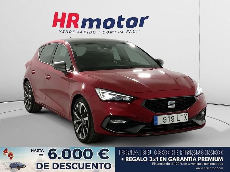 Rojo Usado 2021 Seat Leon FR Berlina | 21.940 € (Precio justo) - Imagen 1/4