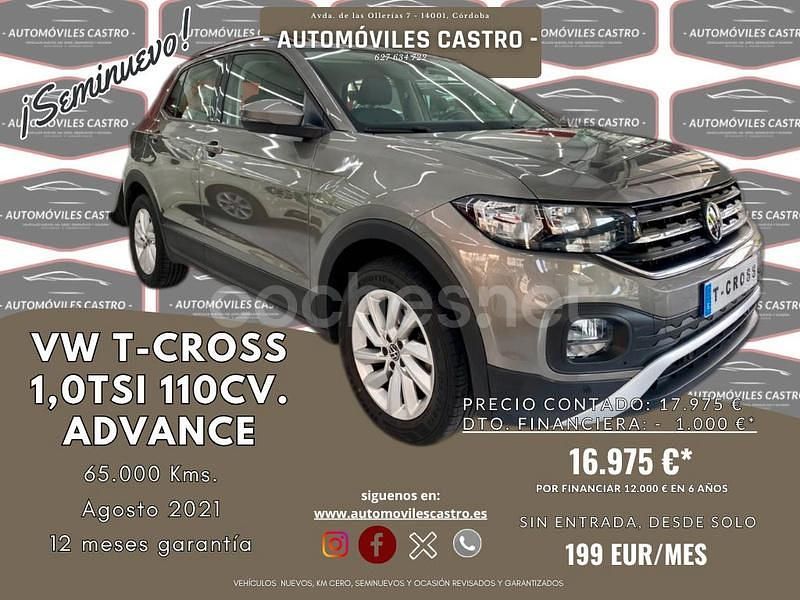 Beige Usado 2021 VW T-Cross Advance SUV | 17.975 € (Precio justo) - Imagen 1/4