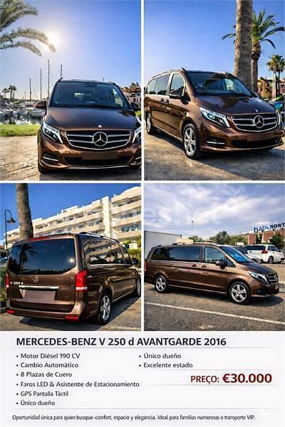 Marrón Usado 2016 Mercedes V250 Avantgarde Monovolumen | 30.300 € (Super precio) - Imagen 1/1