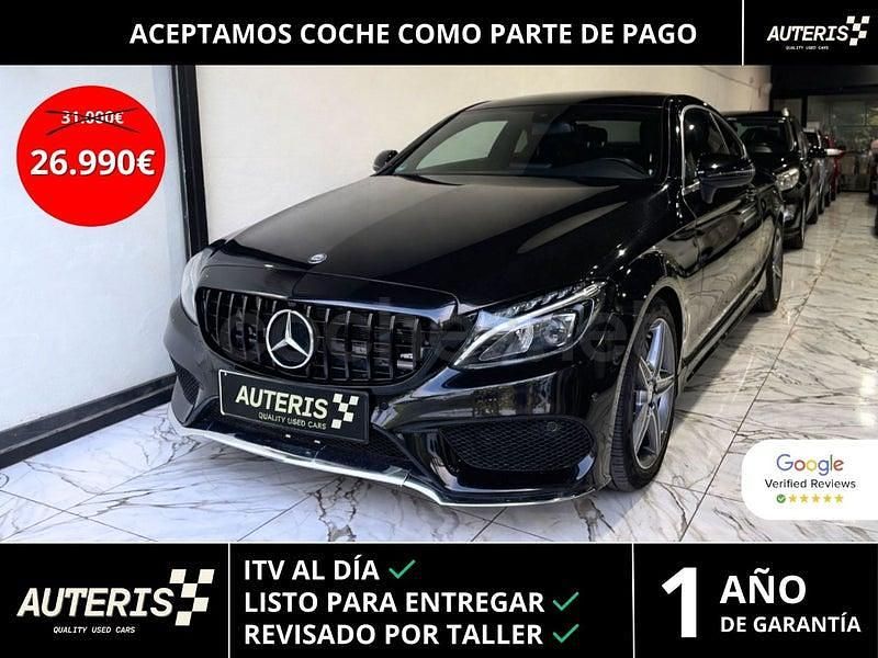 Usado Mercedes C220 AMG line 170 CV (125 kW) 2016 Negro Coupe