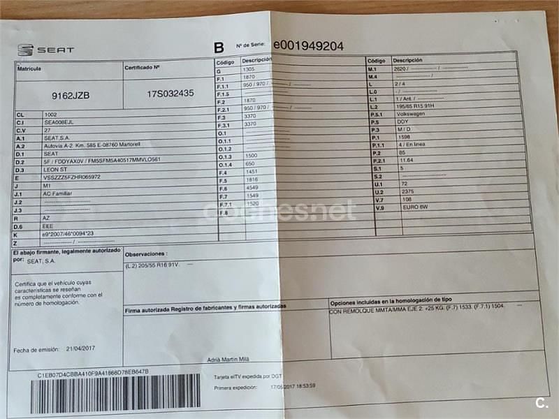 Azul Usado 2017 Seat Leon ST Style Familiar | 9450 € (Precio justo) - Imagen 1/4