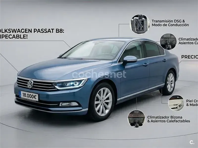 Usado VW Passat Sportline 150 CV (110 kW) 2017 Azul Berlina
