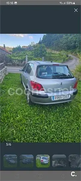 Usado Peugeot 307 90 CV (66 kW) 2003 Gris / plata Berlina
