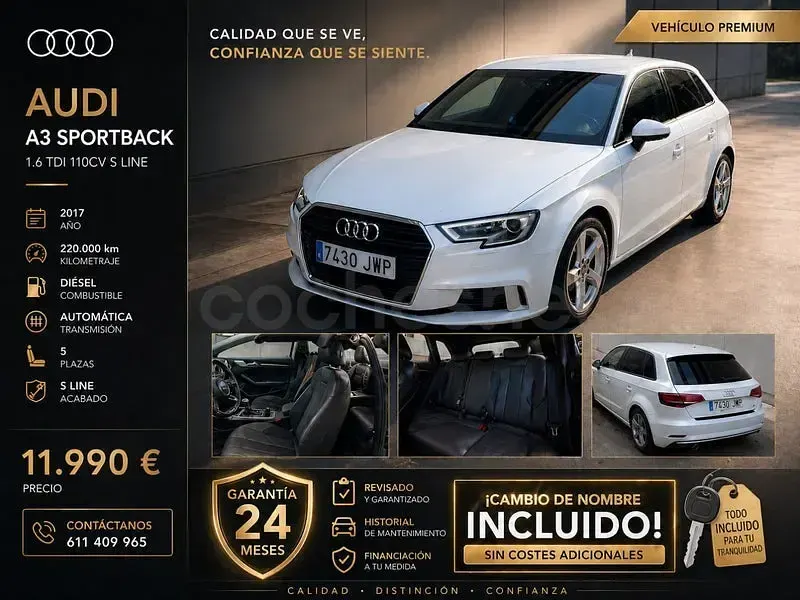 Używany Audi A3 Sport 110 KM (80 kW) 2017 Biały Sedan/Limuzyna