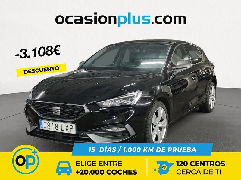 Usado Seat Leon FR 130 CV (95 kW) 2022 Negro Berlina