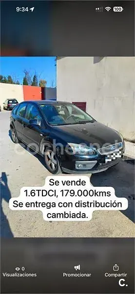 Usado Ford Focus Trend 109 CV (80 kW) 2005 Negro Berlina