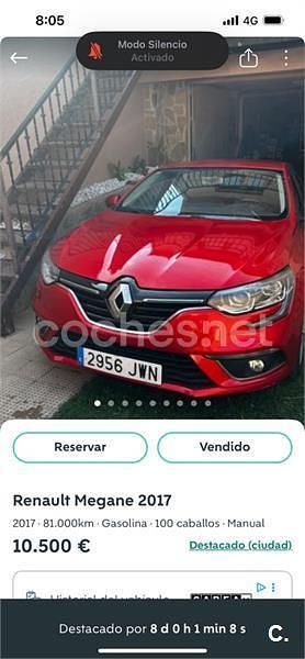 Usado Renault Mégane IV Intens 100 CV (73 kW) 2017 Rojo Berlina