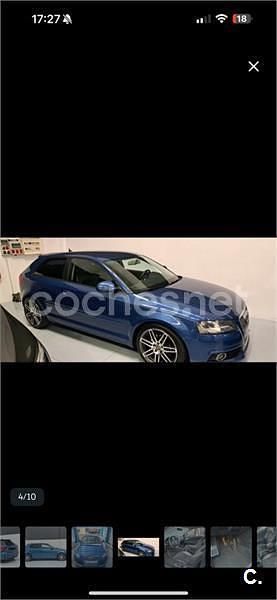 Usado Audi A3 Attraction 140 CV (102 kW) 2008 Azul Berlina