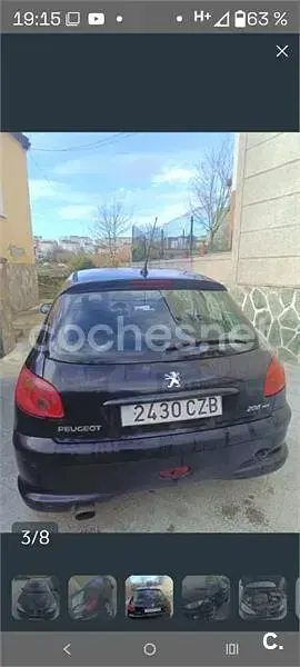 Usado Peugeot 206 90 CV (66 kW) 2002 Negro Berlina