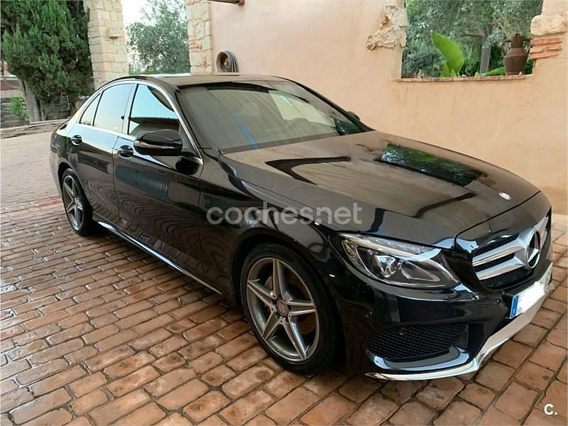 Usado Mercedes C220 AMG line 170 CV (125 kW) 2015 Negro Berlina