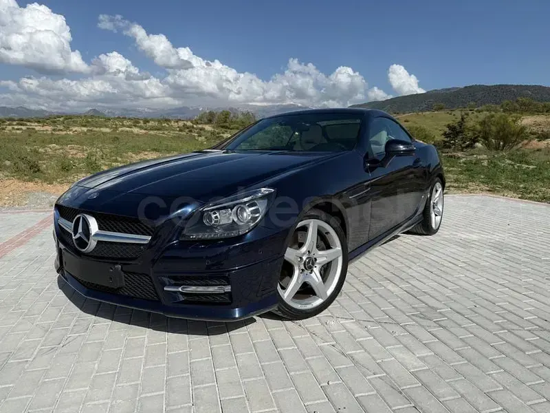 Usado Mercedes SLK200 184 CV (135 kW) 2012 Azul Descapotable