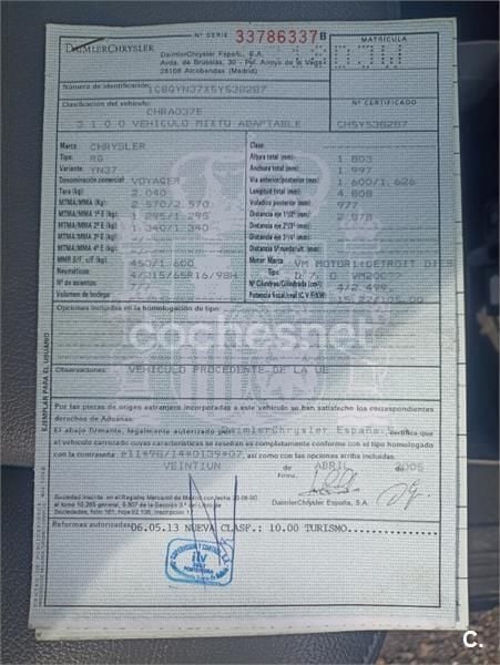 Verde Usado 2005 Chrysler Voyager Monovolumen | 3000 € (Buen precio) - Imagen 1/4