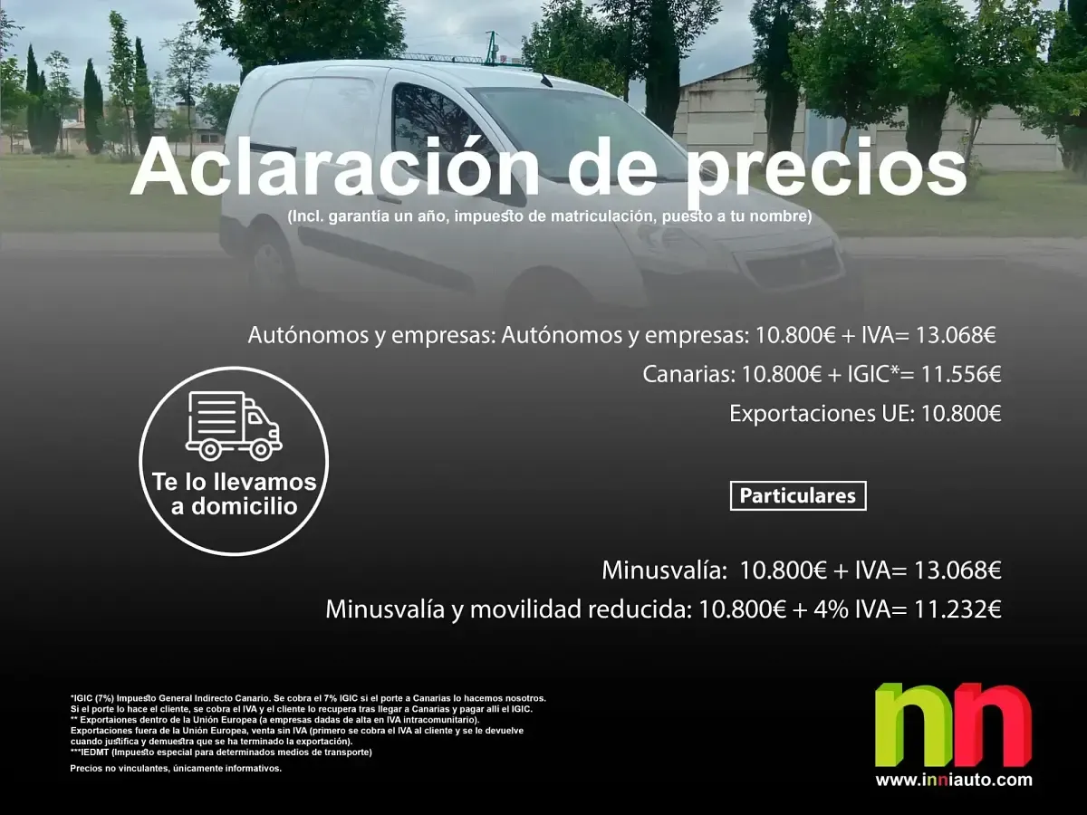 Usado Peugeot Partner 100 CV (73 kW) 2018 Blanco