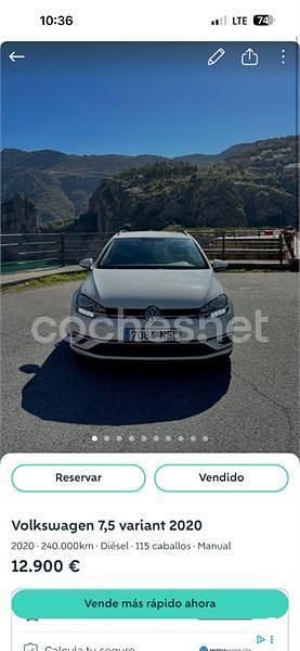 Usado VW Golf VII Advance 115 CV (84 kW) 2019 Blanco Familiar