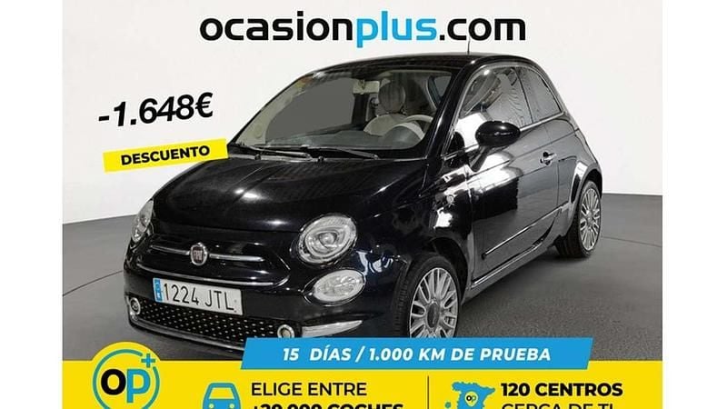 Negro Usado 2016 Fiat 500 Lounge Utilitario | 6344 € (Precio justo) - Imagen 1/4