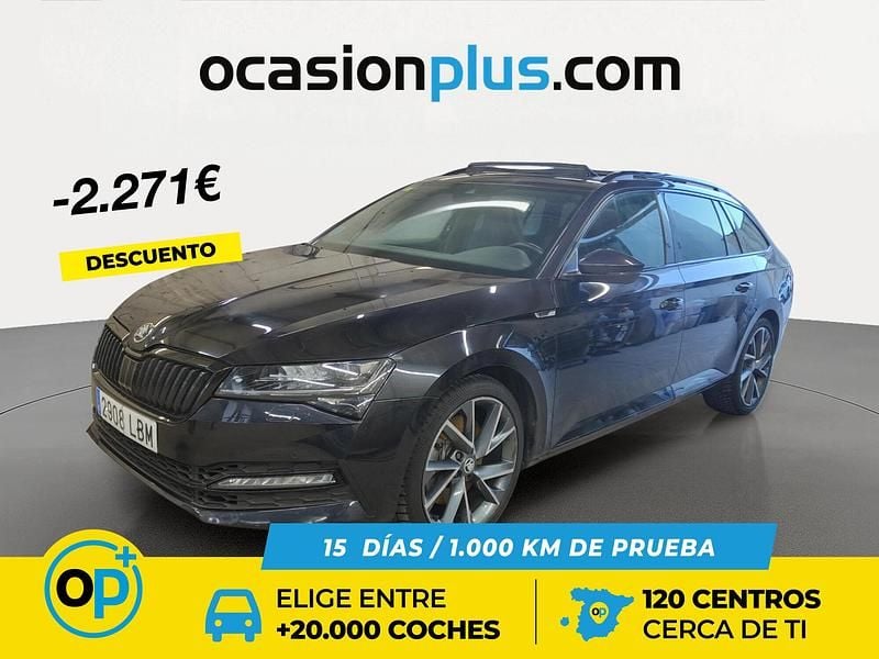 Negro Usado 2019 Skoda Superb SportLine Familiar | 24.990 € (Precio justo) - Imagen 1/4