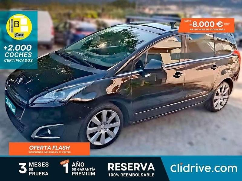 Negro Usado 2014 Peugeot 5008 Style Monovolumen | 7690 € (Precio justo) - Imagen 1/3