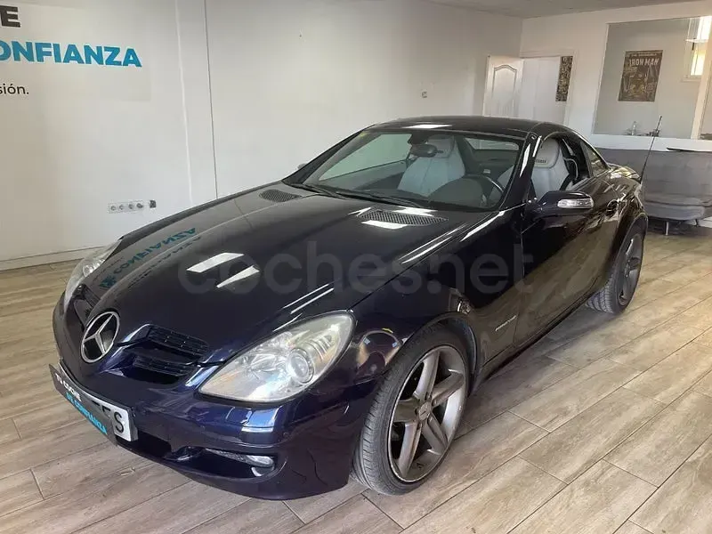 Usado Mercedes SLK200 184 CV (135 kW) 2009 Azul Descapotable