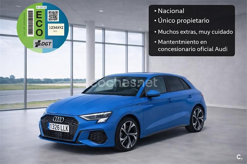Usado Audi A3 S-Line 150 CV (110 kW) 2020 Azul Berlina