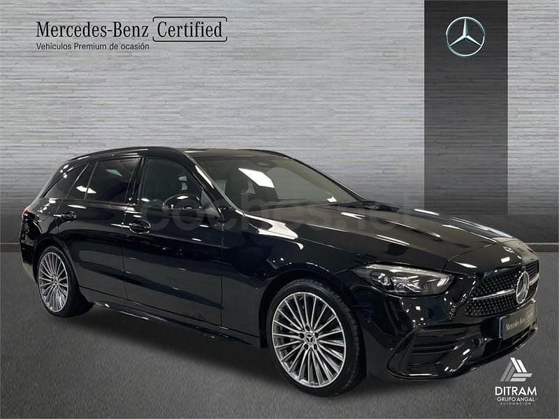 Usado Mercedes C300e AMG line 313 CV (230 kW) 2023 Negro Familiar