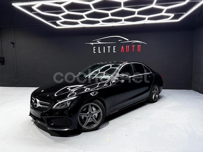 Usado Mercedes C200 AMG line 136 CV (100 kW) 2016 Negro Berlina