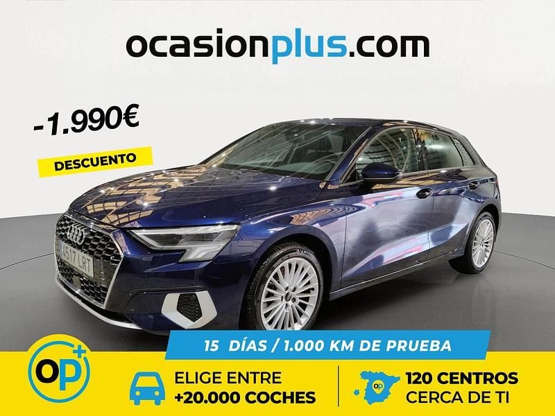 Azul Usado 2021 Audi A3 Advanced Plus Berlina | 21.900 € (Precio justo) - Imagen 1/4