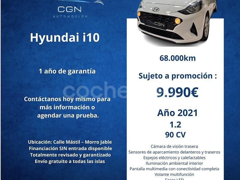 Blanco Usado 2021 Hyundai i10 Utilitario | 9990 € (Precio justo) - Imagen 1/4