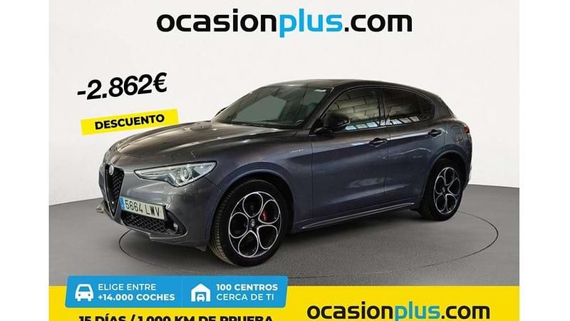 Negro Usado 2022 Alfa Romeo Stelvio Veloce SUV | 28.628 € (Precio justo) - Imagen 1/4