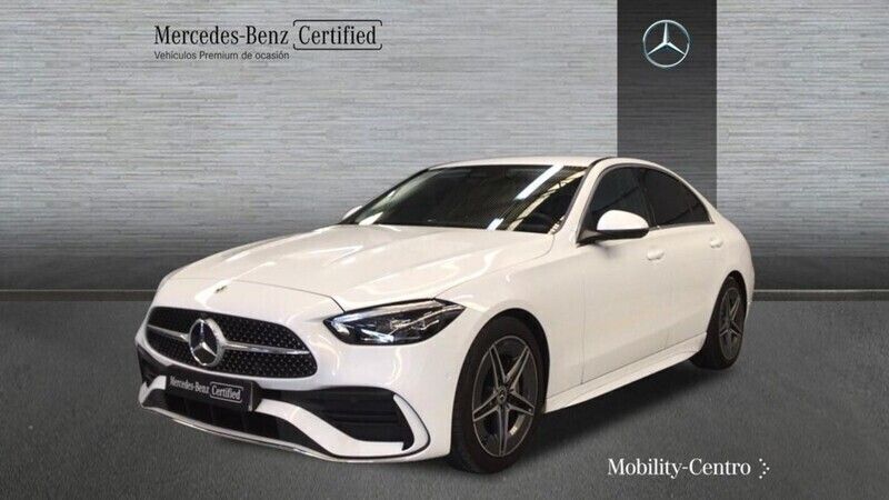 Opalith white metallic paint Usado 2022 Mercedes C220 AMG line Berlina | 42.900 € (Un poco caro) - Imagen 1/4