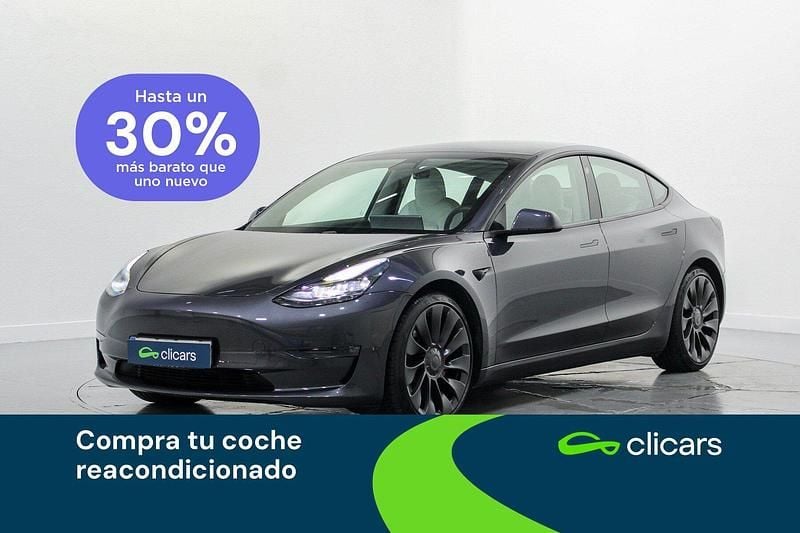 Gris Usado 2021 Tesla Model 3 Long Range Berlina | 29.490 € (Precio justo) - Imagen 1/4