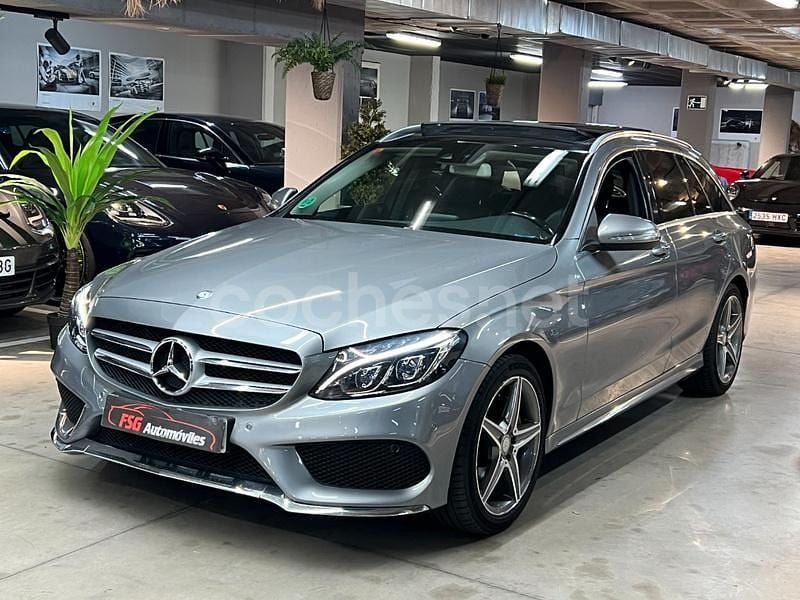 Gris / plata Usado 2015 Mercedes C220 AMG line Familiar | 16.990 € (Buen precio) - Imagen 1/4