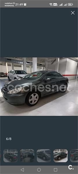 Usado Peugeot 307 CC 110 CV (80 kW) 2004 Gris / plata Descapotable