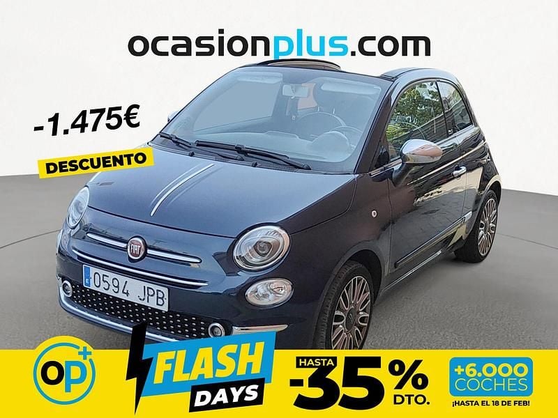 Usado Fiat 500 Lounge 69 CV (50 kW) 2016 Azul Descapotable
