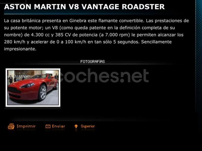Usado Aston Martin Vantage 380 CV (279 kW) 2007 Granate Coupe